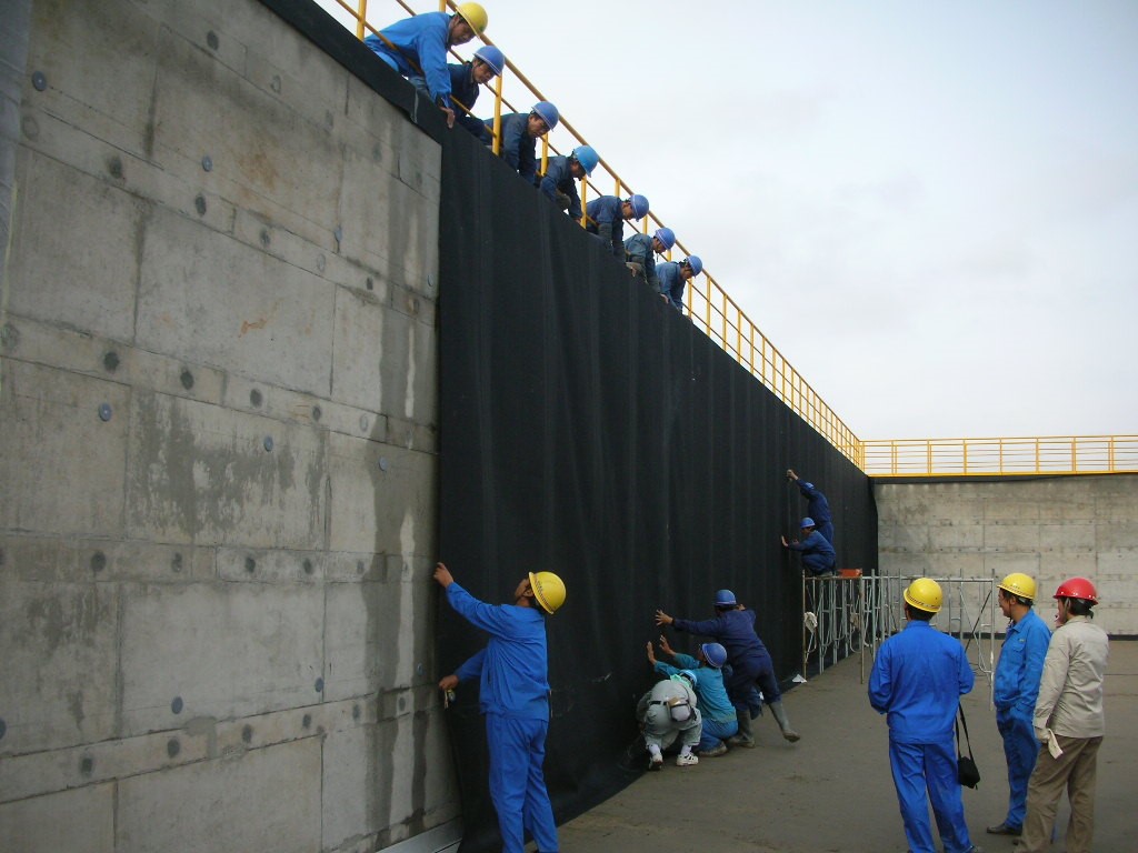 Installation of impervious sheets